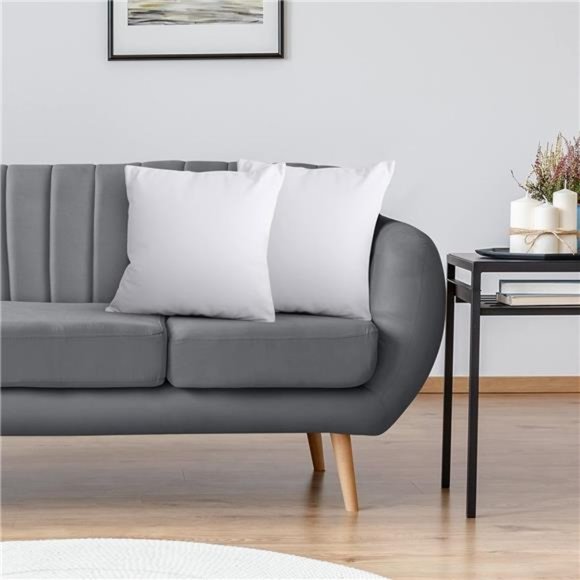 Bedding Throw Pillows Insert (Pack of 2, White) - 12 x 12 Inches Bed and Pillows - Picture 5 of 7